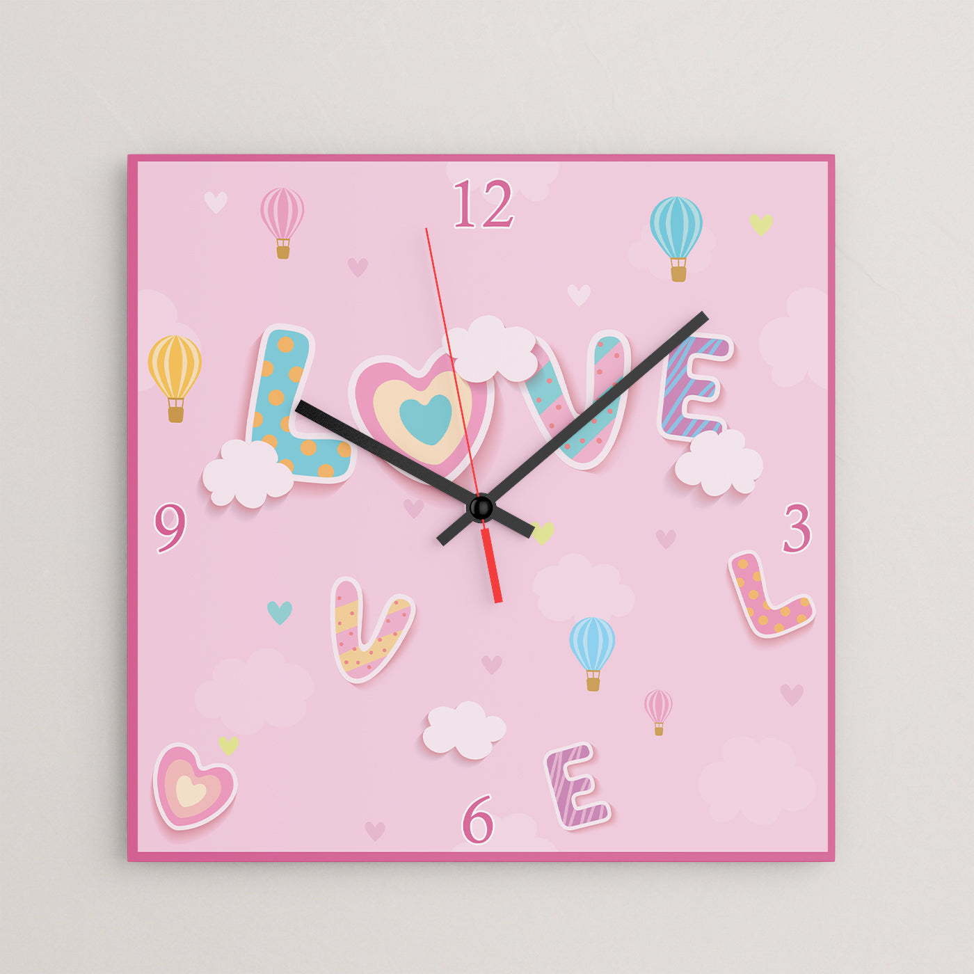 Square Love Table Clock