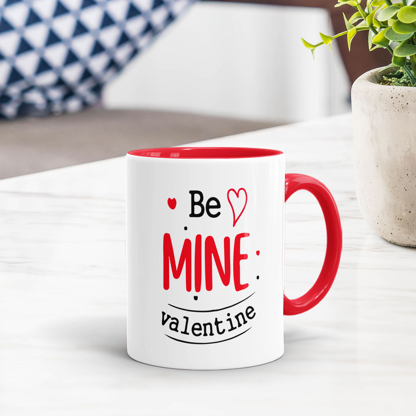 Be mine valentine Personalized red and pink mug