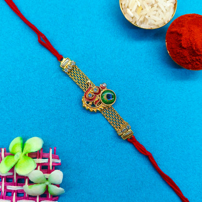 Om Rakhi with Peacock feather