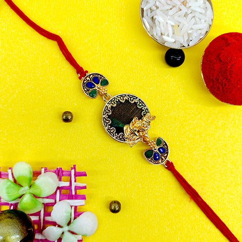 Original Mor-pankh rakhi with krishna face