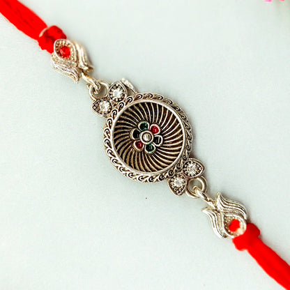 Silver flower Rakhi