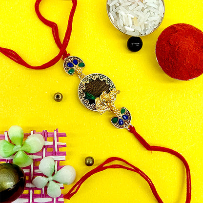 Original Mor-pankh rakhi with krishna face