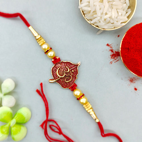 Pan shape rakhi with Om name