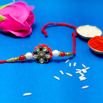 Bhaiya Bhabhi Rakhi Black and white stone