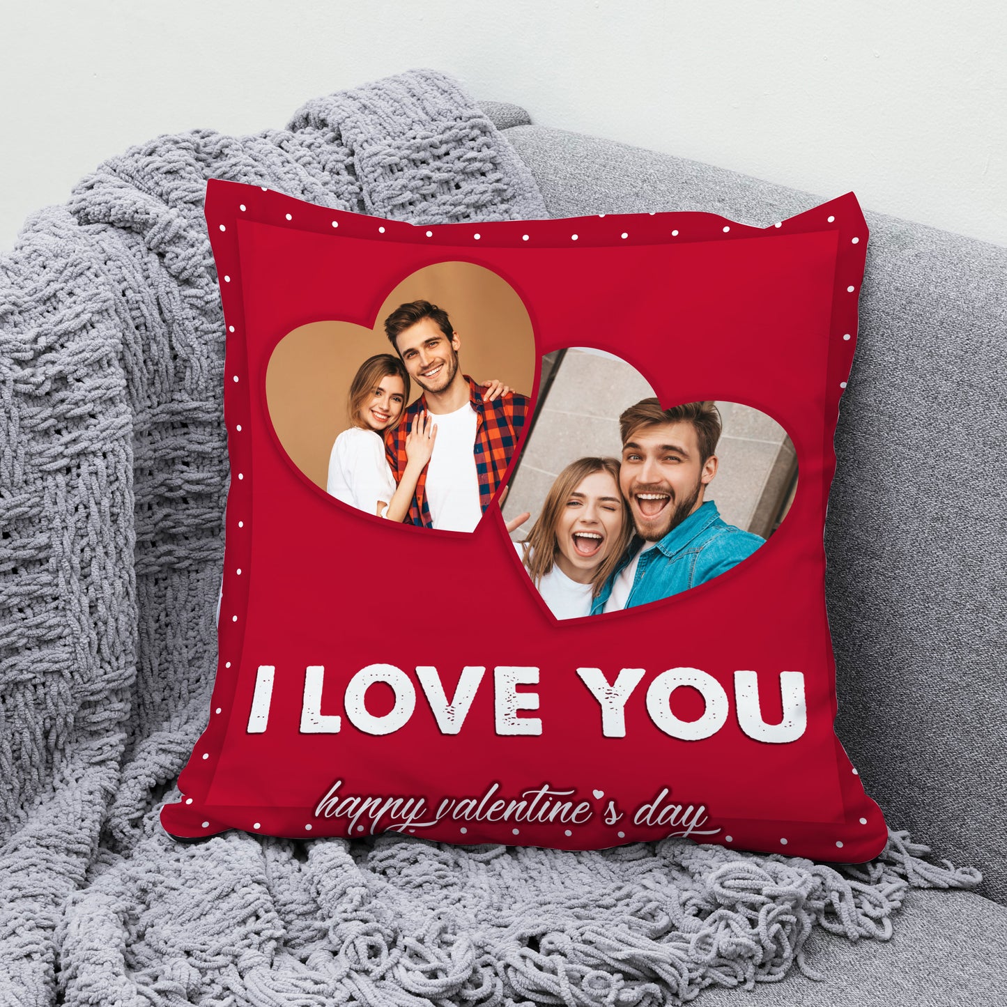 I LOVE YOU Personalized satin pillow