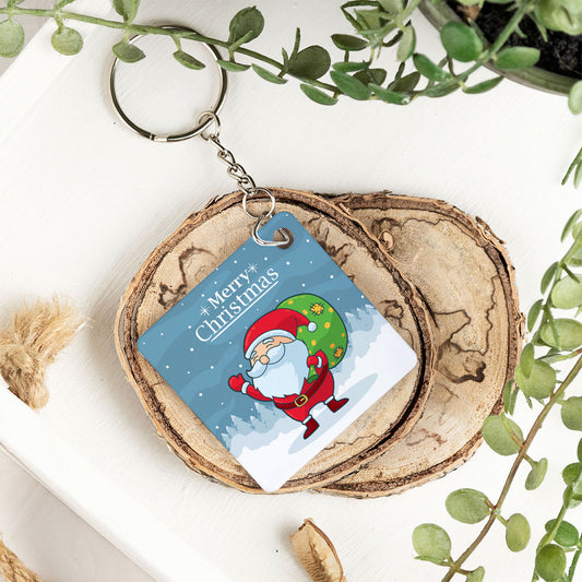 Christmas wooden key chain