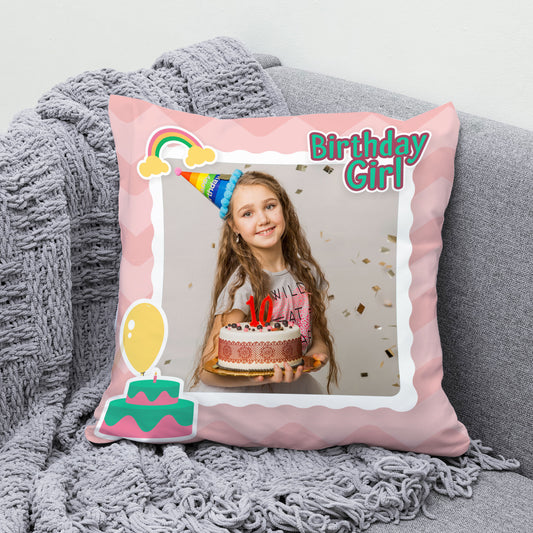 Personalize Birthday Girl Pillow