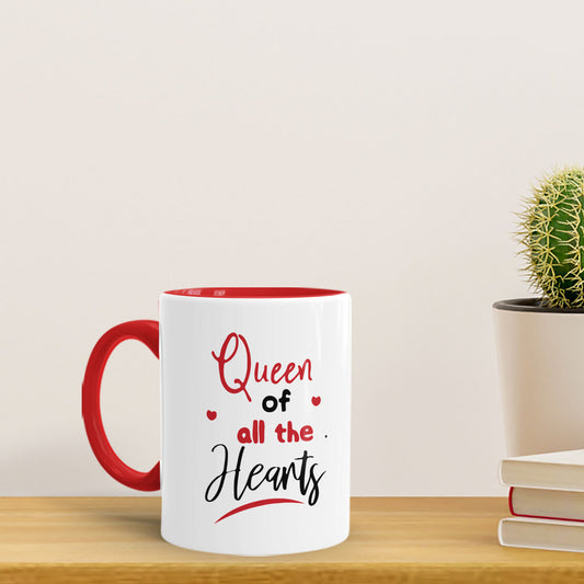 Queen of all the hearts Personalized red  mug