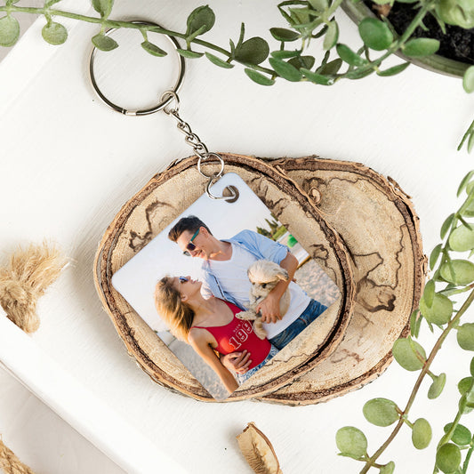 Personalized wooden keychain