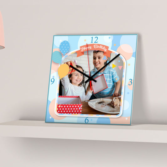 Happy Birthday Personalize Square Clock