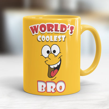 Worlds coolest bro yellow Ceramic Mug