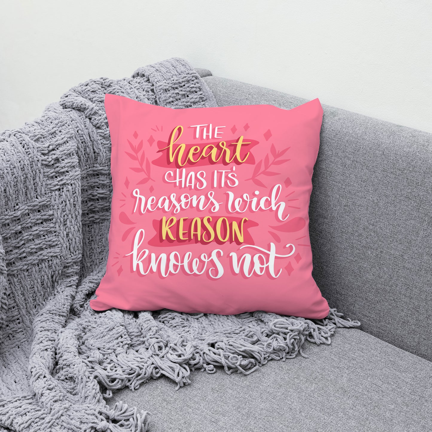 The heart has its reason printed pillow