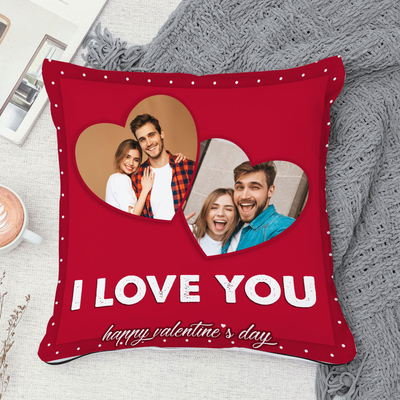 I LOVE YOU Personalized satin pillow