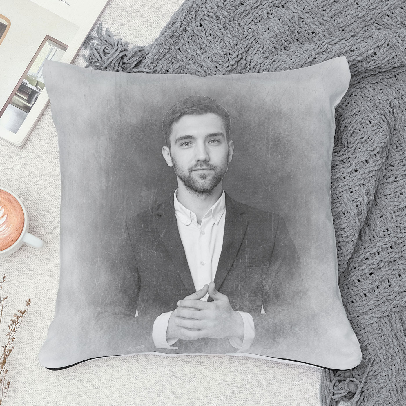 Personalized sketch Effect Satin Pillow