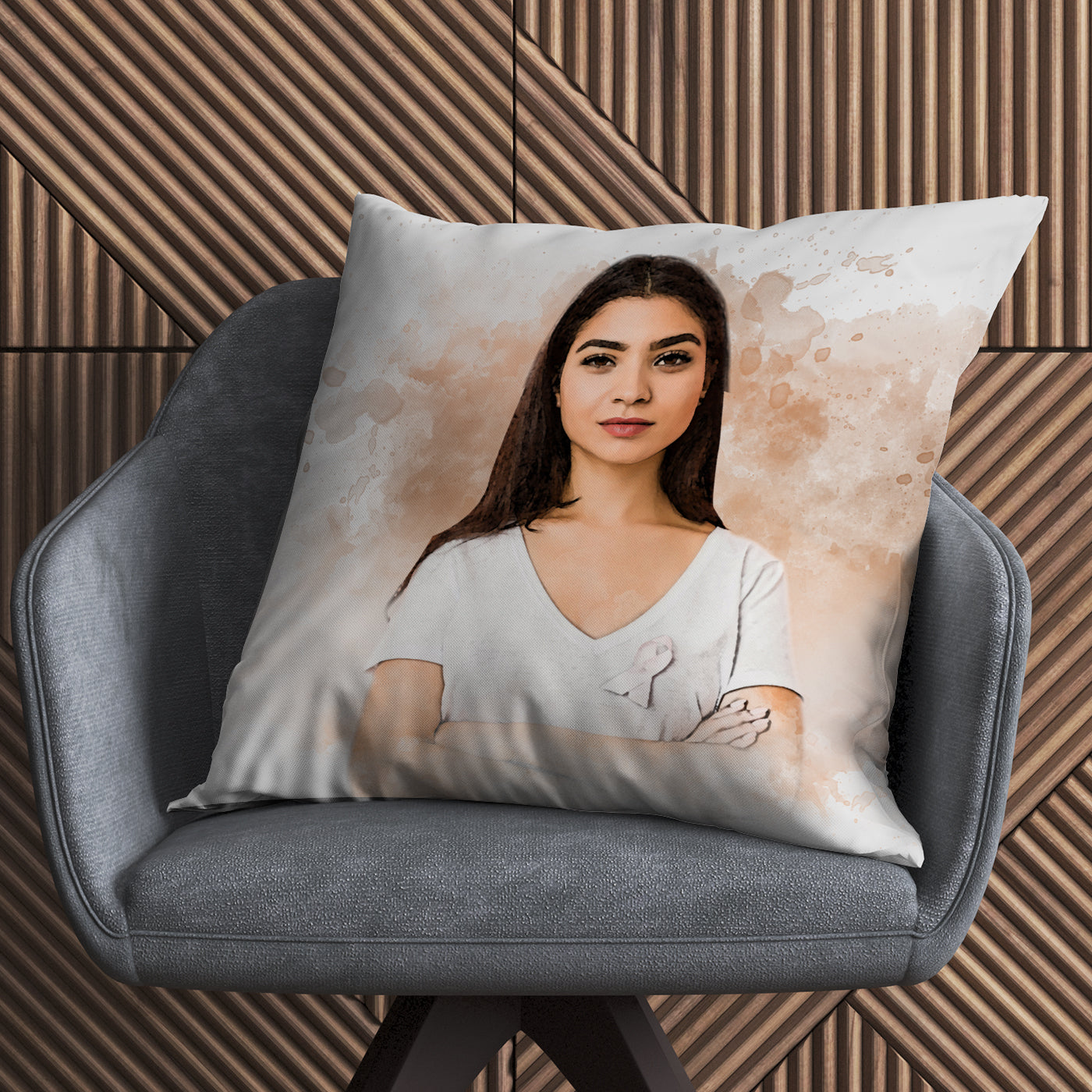 Personalized Water paint Effect Satin Pillow