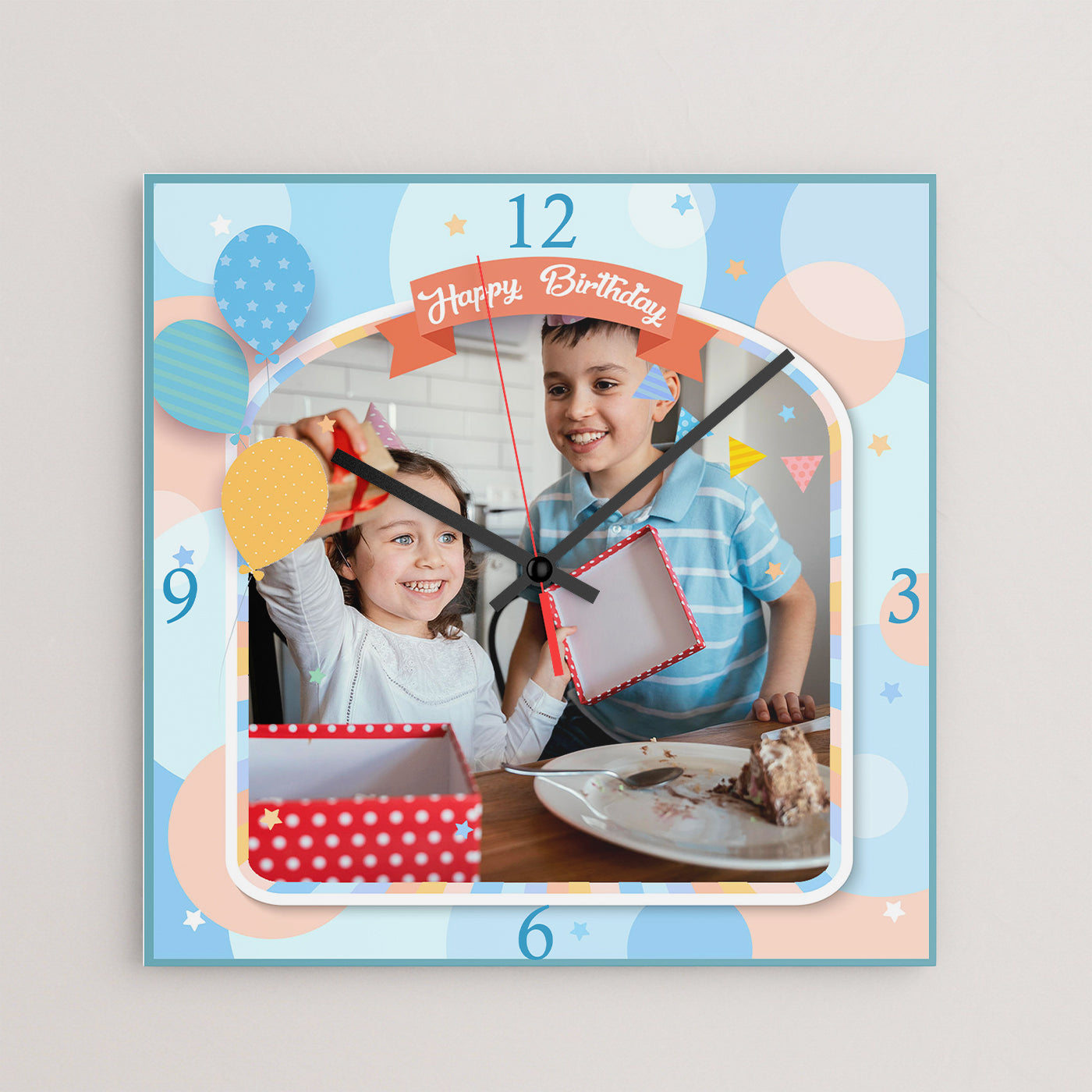 Happy Birthday Personalize Square Clock