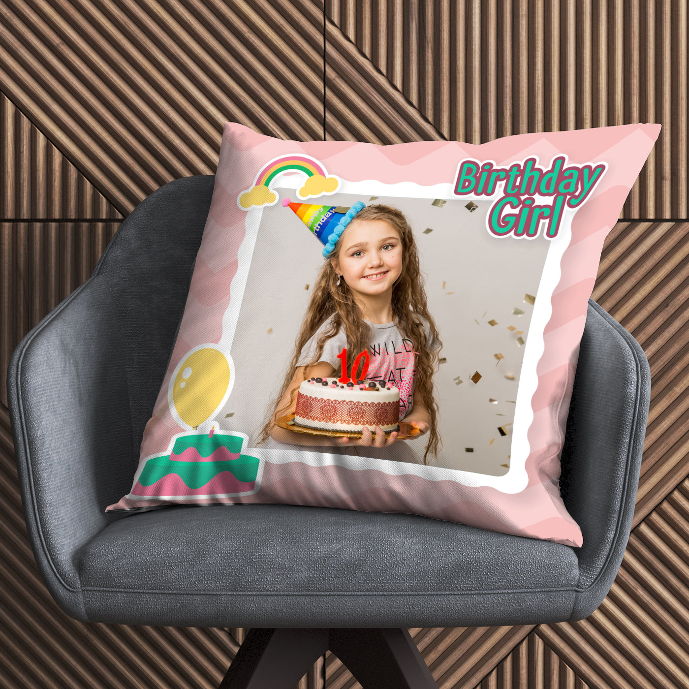 Personalize Birthday Girl Pillow