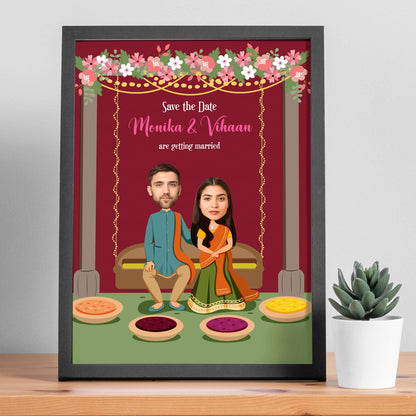 Personalized Wedding Ceremony caricature Frame