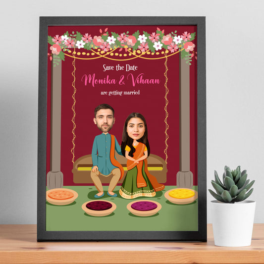 Personalized Wedding Ceremony caricature Frame